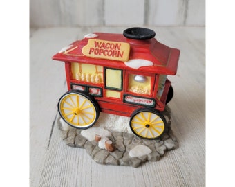 O'well AS IS wagon popcorn cart vendor Village accessory Xmas