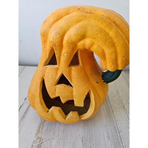 East West vintage gourd pumpkin curved light up as is Halloween fall decor large