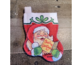 Mini stocking Jim Tim Santa Christmas greetings ornament xmas