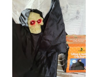 Vintage Trick or Treat Grim Reaper Animated Light up Hanging