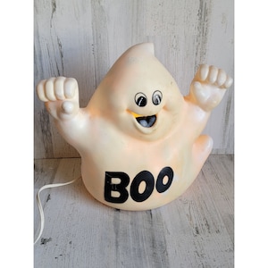 Vintage light up ghost blow mold boo Halloween prop