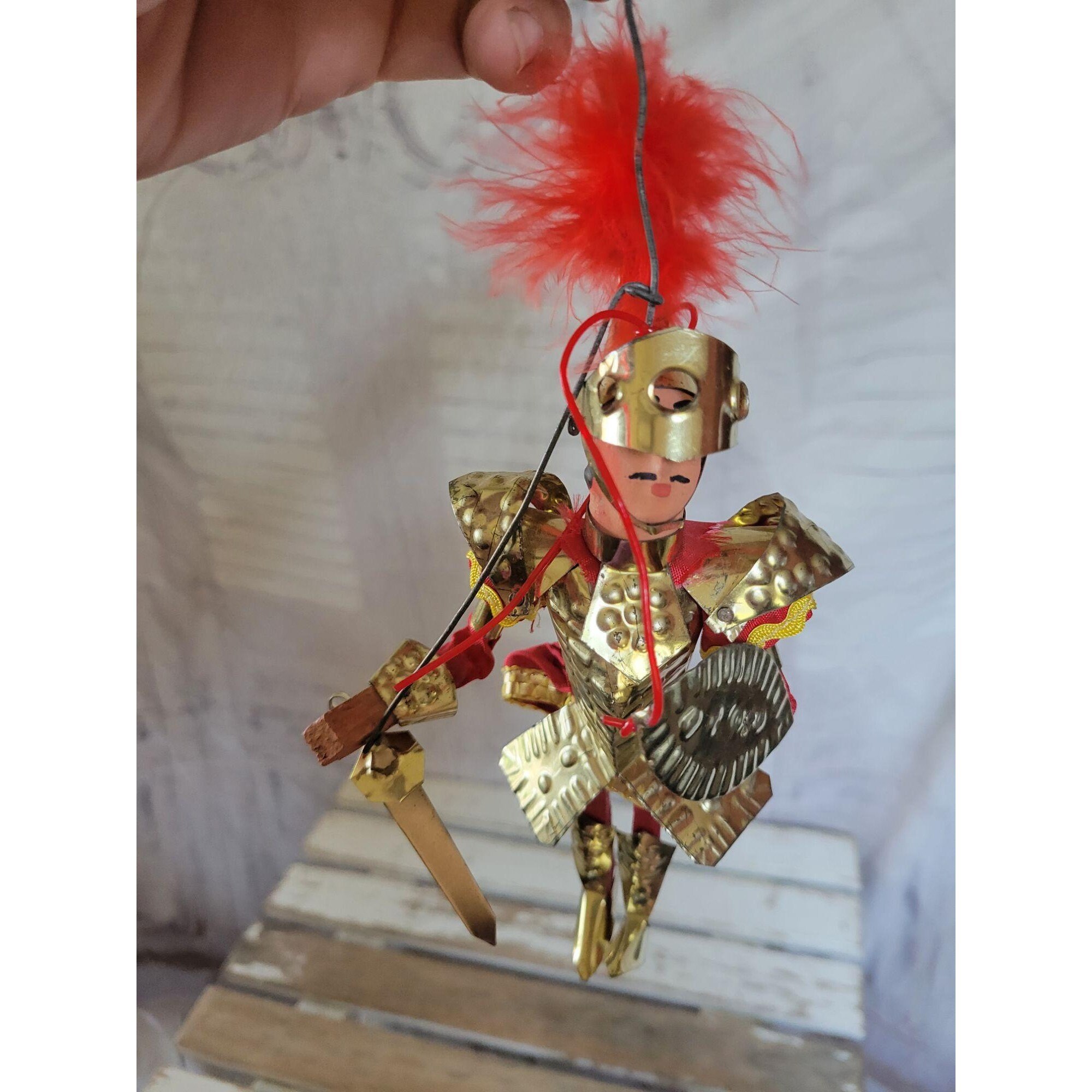 Vintage Sicilian Rod Knight Soldier Puppet Ornament Etsy