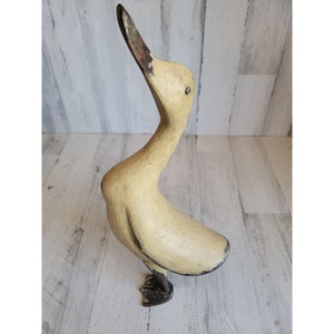 Vintage wooden duck standing figure home decor