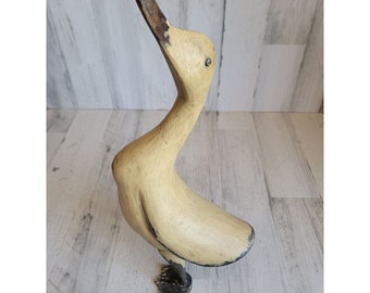 Vintage wooden duck standing figure home decor