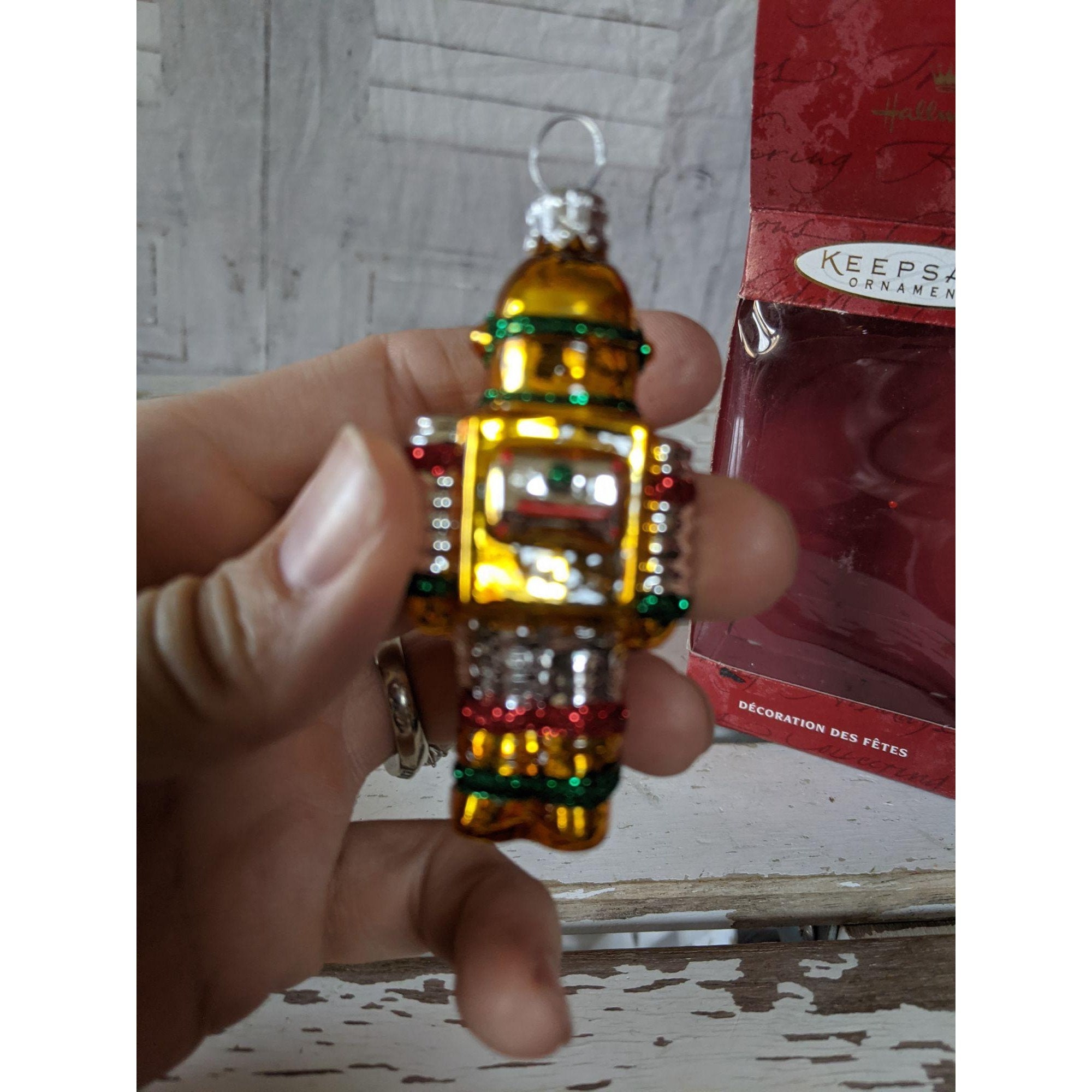 Hallmark Glass Robot Ornament Blown Glass Christmas Hanging Etsy