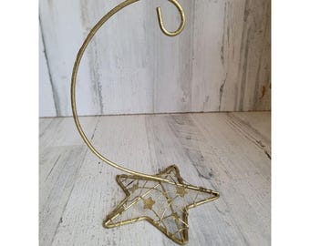 Star metal wire hanging ornament figure xmas golden decor