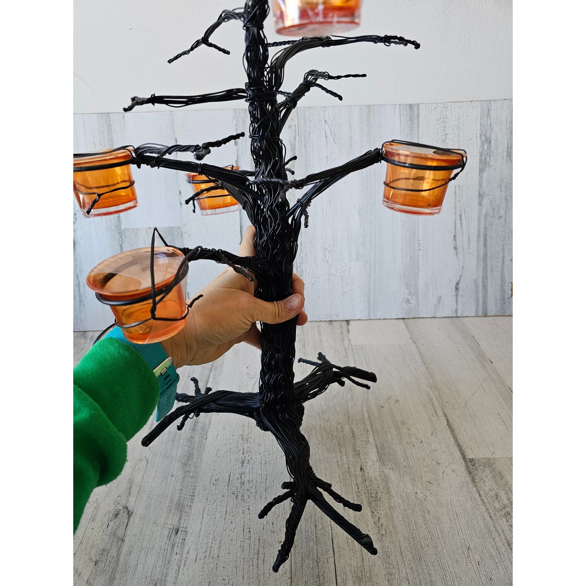 Wire Tree Tea Light Wire Tree Candlelight Halloween Scary Tea Light Holder Decor ...