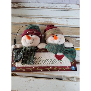 Muñeco de nieve cartel de bienvenida Navidad relleno decoración del hogar