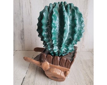 Ceramic succulent Cactus Barrel home decor plant set