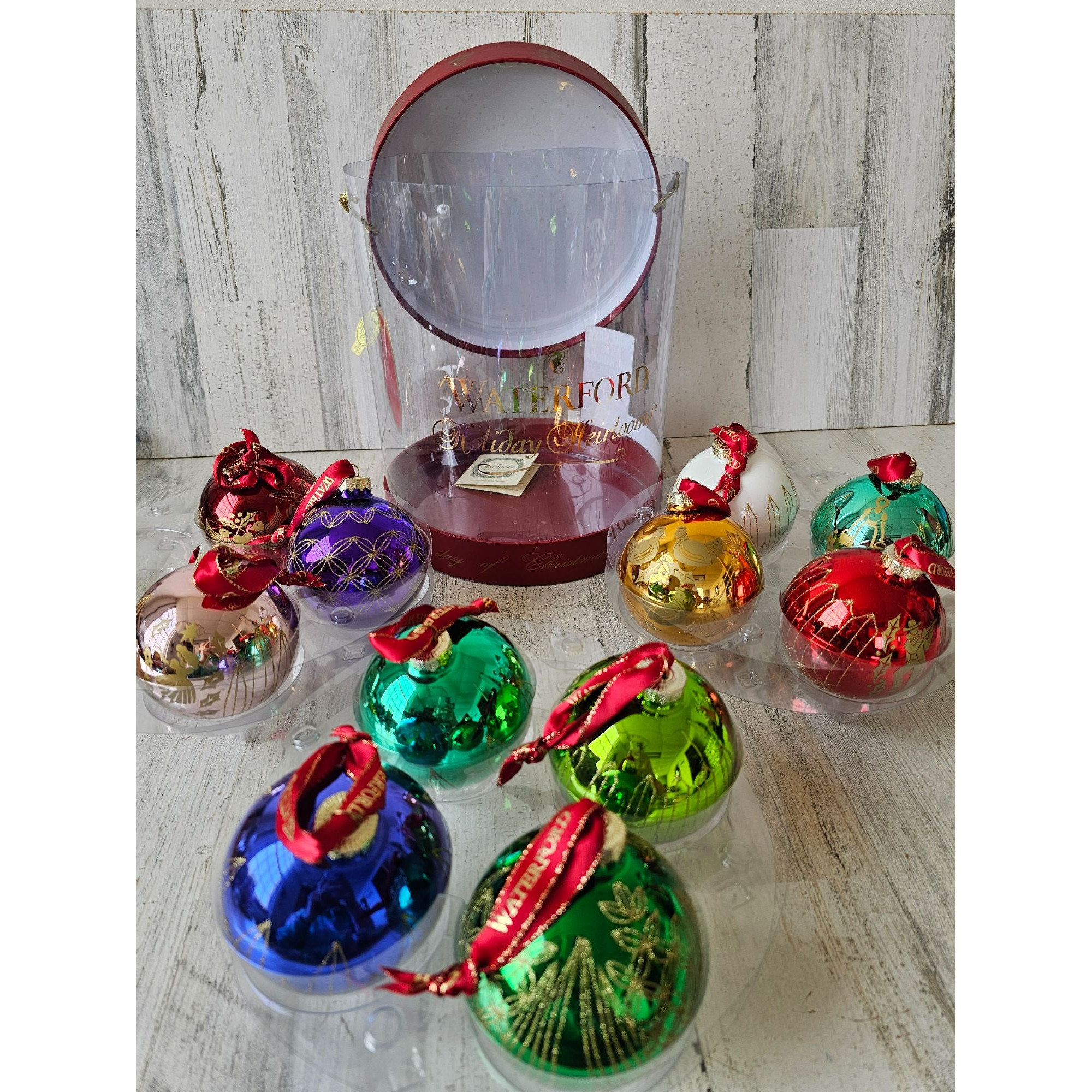Waterford 12 Days Xmas Holiday Heirlooms Ornament Set as is Xmas