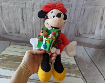 Vintage Minnie Maus Chipmunks Plüsch Weihnachtsdeko seltener Vintage 14″ light Sound