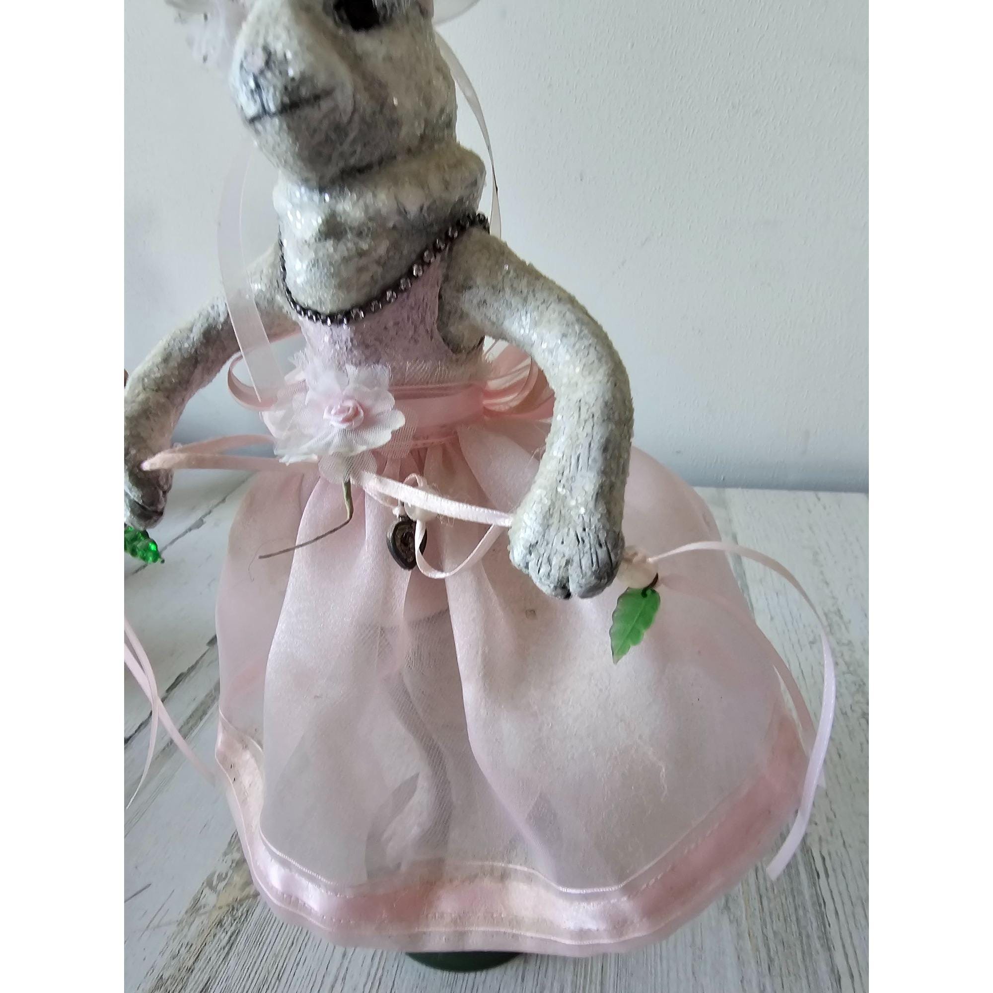 Bethany Lowe ? Rabbit Bunny Ballerina Heart Easter Decor Unique Glitter ...