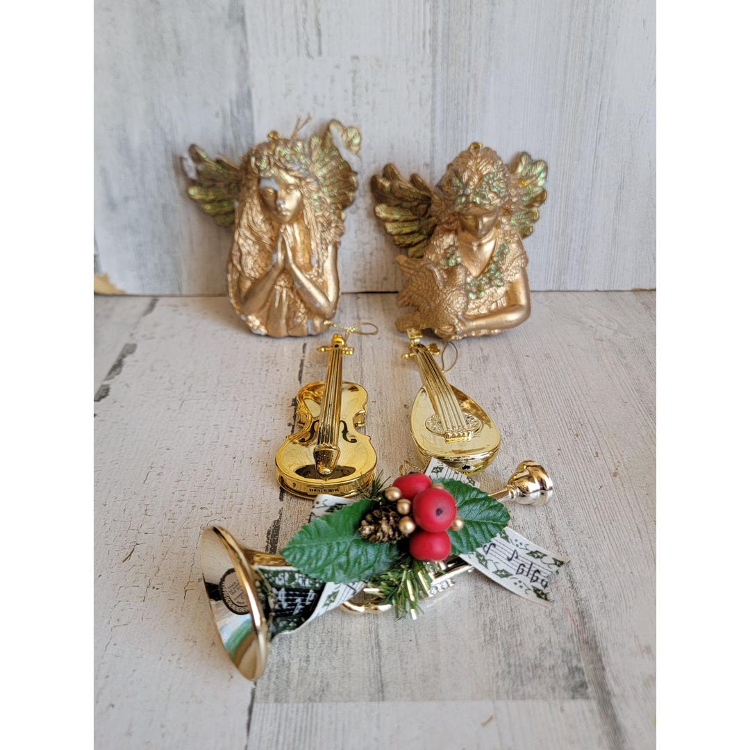 Angel Instruments Guitar Religious Ornament Xmas Set Unique - Etsy