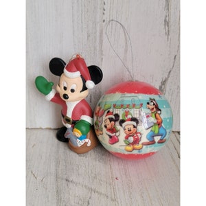 Disney Mickey Mouse Santa goofy minnie Donald ball ornament Xmas set