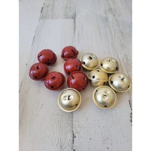 Gold red star Bell metal set mini ornament Xmas
