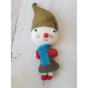 Unique needle felt snowman girl dress ornament xmas