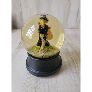 Halloween AS IS witch broom snow globe bat decor