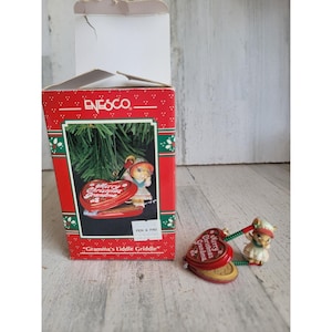 Enesco grandma&#39;s little griddle ornament Xmas Mouse vintage 1993