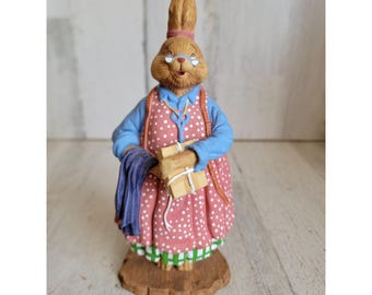Dept 56 Easter Bunny grandma package mail figure spring decor