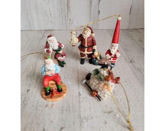 Weihnachtsmann Ski Elfe Ornament Weihnachtsset Hoher Hut Unikat Figur