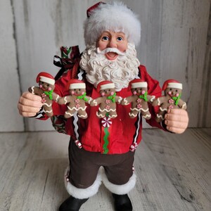 Clothtique possible dreams gingerbread man Santa Garland RARE Xmas figure