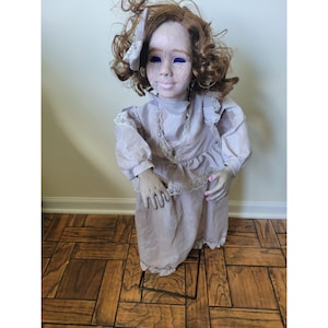 Halloween haunted child girl prop light life size sound