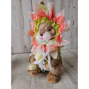 Pier 1 imports bunny basket sisel Easter chick flour rabbit decor large
