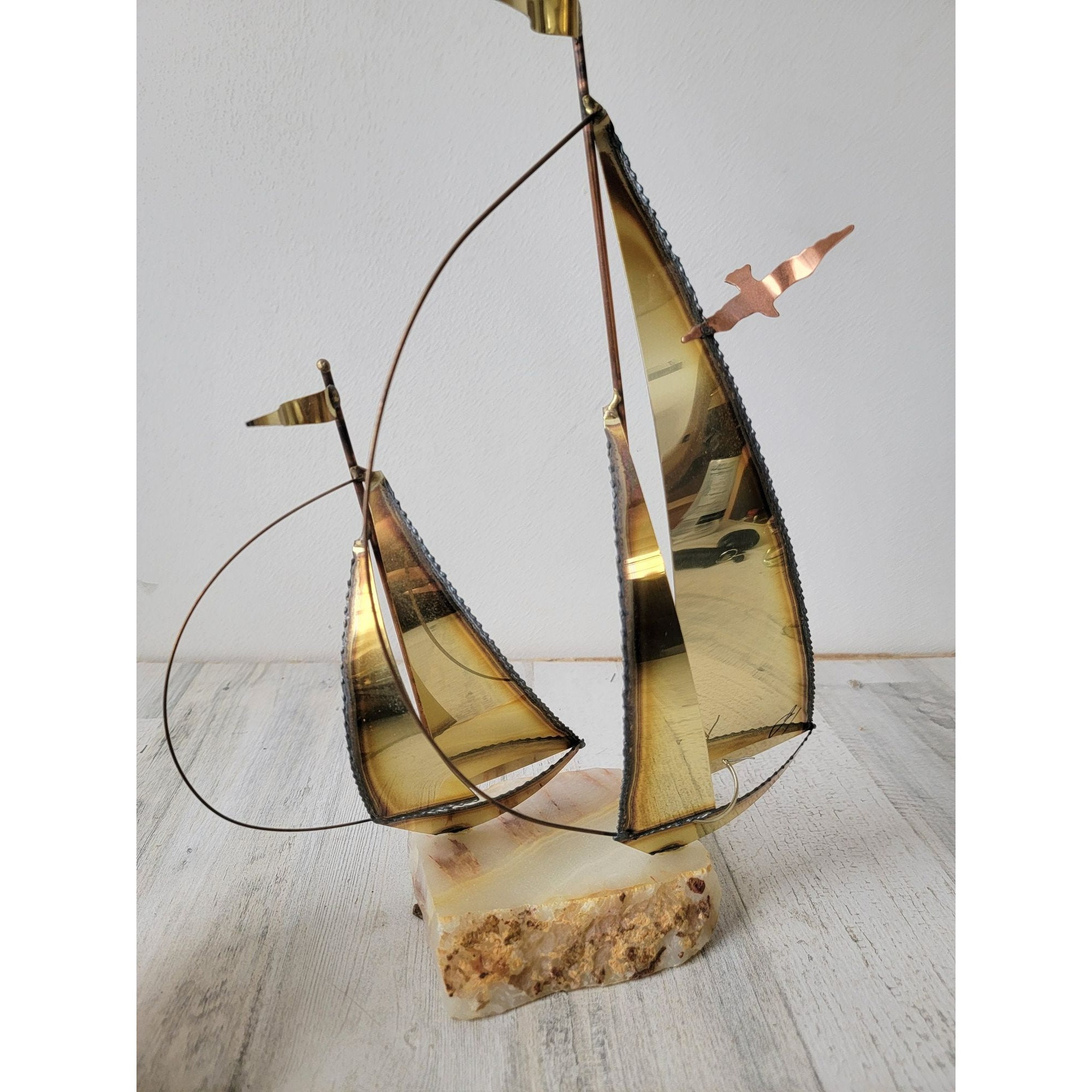 Mario Jason Metal Sailboat Crystal Figure Home Decor - Etsy