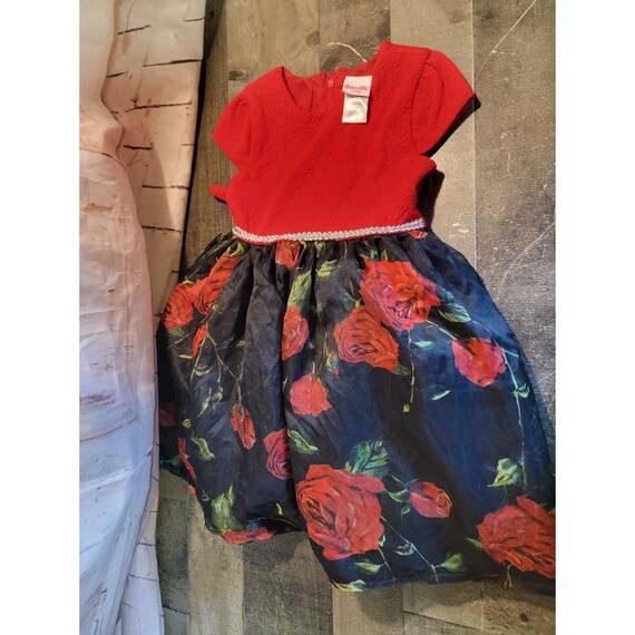 red dress 5t NEW Girls Long Sleeve Cable Knit Dress 5T Party Ruffle Tulle Red Christmas