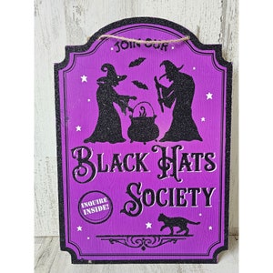 Glitzer Hexe Gesellschaft Katze Halloween hängen funkeln Dekor Büro Zuhause