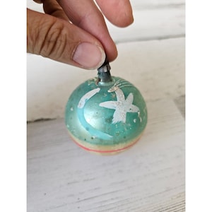 Vintage German shooting star ball striped ornament Xmas tree