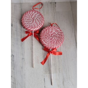 Large peppermint sucker lollipop ornament Xmas candy