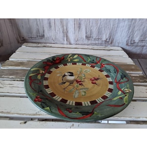 Lenox Chickadee 33 cm Speiseteller Weihnachtsvogel