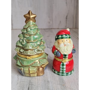 Santa claus tree trinket box set xmas home decor mini