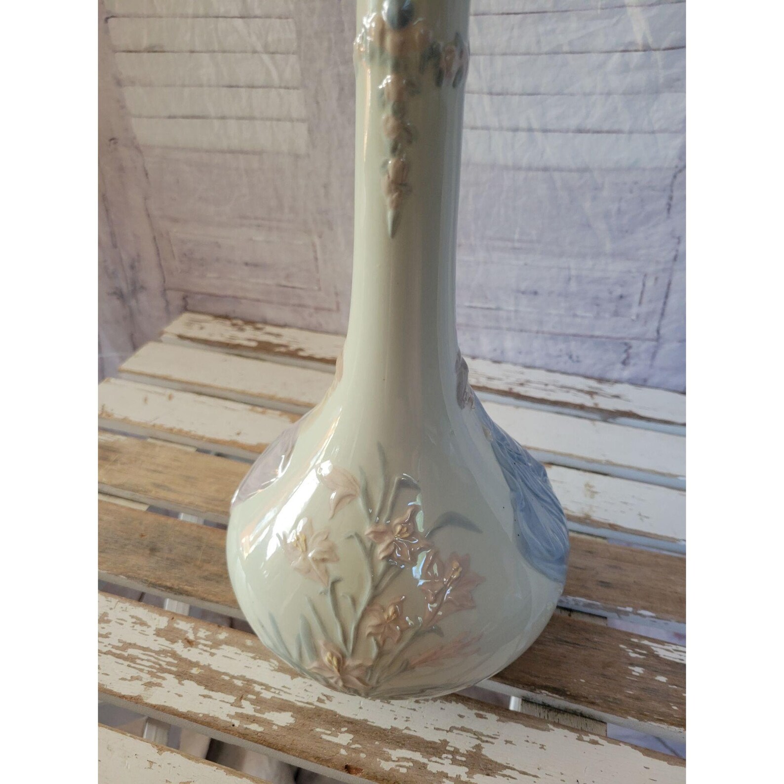 Lladro vase large lady flower RARE h22f decor home Etsy