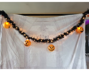 70" pumpkin Garland Halloween string light vintage