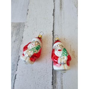 Vintage West Germany Santa tree Glass Mercury ornament figural Xmas tree