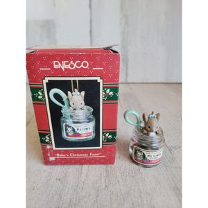 Enesco baby&#39;s first feast 1990 ornament Xmas plum