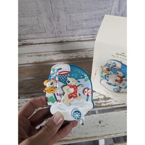 Hallmark hoppy holidays spin a majigs ornaments polar bear Xmas holiday tree