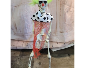 Halloween hanging skeleton clown scary prop decor