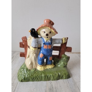 Ceramic scarecrow Harvest Farm Decor fall crow Halloween