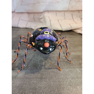 Witch spider candy corn candle stick holder Halloween figure decor