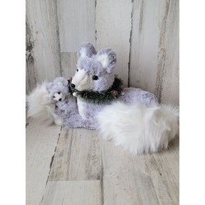 Bottle brush arctic fox baby wolf puppy Xmas home decor