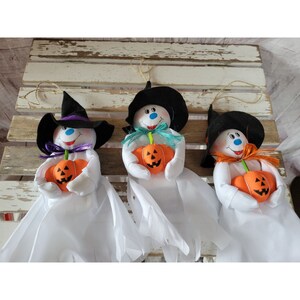 Hanging country folk ghost pumpkin Halloween home decor kitchen