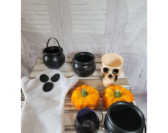 Conjunto de decoración del hogar del cráneo del fantasma del caldero de Halloween