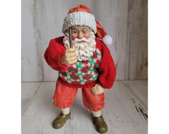 Clothtique 1997 AS IS Santa auf dem grünen Golf Weihnachtsdekor