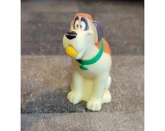 Gummi braun weißer Hund Tennisball 1995 Spielzeugfigur