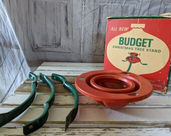 Vntage Budget Mini Christmas Tree Stand AS IS Self Centering Adjustable RARE