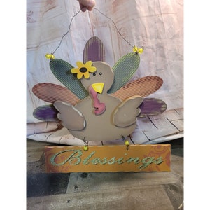 Acción de Gracias pavo bendiciones brillo signo decoración otoño flor