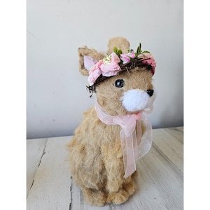 Vintage Pier 1 lifelike life-size rabbit bunny Easter decor spring